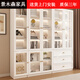 景木森書柜落地現(xiàn)代簡約儲(chǔ)物柜子家用客廳展示柜一體整墻到頂玻璃門書架 40玻+80玻+80三抽 包送貨上門+安裝
