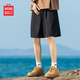 名創(chuàng)優(yōu)品（MINISO）短褲男2025新款美式潮牌工裝褲夏季戶外機能風寬松中褲 黑 XL