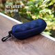 MINCITY戶(hù)外運動(dòng)太陽(yáng)鏡掛鉤拉鏈款眼鏡盒EVA材質(zhì)防壓抗摔墨鏡便攜收納盒 深藍色 眼鏡布