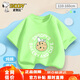 史努比（SNOOPY）童裝【純棉舒適】?jì)和疶恤男童半袖中大童夏裝 餅干字母-柳綠  140