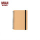 無印良品（MUJI）附橡膠帶雙環(huán)筆記本 ZE0S021 學(xué)生文具 牛皮紙色 A5/148mm*210mm