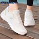 斯凱奇（Skechers）女鞋夏季跑步鞋女秋季新款輕便透氣網(wǎng)布白色運動鞋子女減震慢跑鞋 乳白色 37