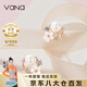 Vana珍珠耳釘女生銀耳飾耳環(huán)氣質(zhì)七夕情人節(jié)禮物送女朋友老婆 花語(yǔ)心田耳釘