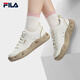 FILA 斐樂官方女鞋復(fù)古帆布鞋2025夏新款曲奇鞋輕便舒適休閑鞋小白鞋 豆腐白-TF 38
