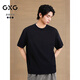 GXG男裝 圓領(lǐng)T恤多色漸變水洗上衣短袖針織 2025夏季新品 黑色 M