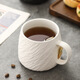 云旭石紋馬可杯簡(jiǎn)約陶瓷杯大容量喝水杯子茶杯辦公室家用咖啡杯 象牙白 13.8*9*9