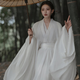 小野七天2025新款漢服女晉制清冷系古裝白色魏晉風(fēng)廣袖流仙裙超仙飄逸春季 茉白款 M