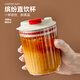 沃德百惠（WORTHBUY）夏季塑料水杯女高顏值耐高溫透明果汁冷飲杯便攜隨手杯咖啡杯 紅
