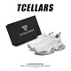 Tcellars男鞋2025夏季新款百搭時尚潮流厚底老爹鞋子網(wǎng)面鞋增高百搭潮鞋子 復(fù)古灰 41