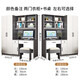 瑯曉衣柜電腦桌書柜組合現(xiàn)代簡(jiǎn)約小戶型家用臥室衣柜寫字臺(tái)書臺(tái)桌一體 高級(jí)灰1.5雙門+書桌含凳子