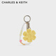 CHARLES&KEITH鉤編花朵造型珠鏈鑰匙扣包掛新年禮物CK8-10870078 Butter Yellow奶油黃色 1個(gè)