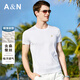 安東尼奧【含桑蠶絲&棉彈&高周波】個(gè)性品牌胸標圓領(lǐng)短袖t恤男薄休閑上衣