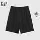 GAP男裝2025夏季新款logo立體車(chē)縫線(xiàn)松緊腰涼感寬松短褲727073 黑色 S (165/76A) 亞洲尺碼