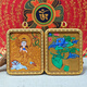 曉夢(mèng)西藏藏式唐卡西藏手繪扎基拉姆黃黑財神綠度母文殊本命佛唐卡吊墜 地藏王菩薩4*5cm(金唐)