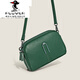 PLOVER真皮斜挎包女女神節中年媽媽頭層牛皮手拿單肩包女士迷你小包包 綠色