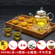 筷創(chuàng) 耐熱透明玻璃花茶壺花果茶加熱保溫煮茶壺蠟燭酒精燈鐵架茶爐 800加厚壺+6把杯+心座+茶盤 800ml