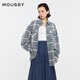 moussy 【趙昭儀同款】女裝新品美式格紋LOGO襯衫028IS430-3091 160灰色 均碼