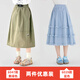 OVE女童半身裙春夏2025新款兒童時(shí)尚a字裙中長(zhǎng)款夏季中大童洋氣裙子 兩條裝【6047黃綠色+6029藍(lán)色】 160 cm