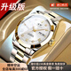 I&W CARNIVAL HWGUOJI瑞士手表男士全自動(dòng)機(jī)械表防水夜光雙日歷商務(wù)男腕表名表十大品牌 愛(ài)沃馳鋼帶間白-進(jìn)口機(jī)芯 【升級(jí)加強(qiáng)版】-順豐空運(yùn)