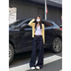 MR.KA深藍(lán)色直筒牛仔褲女2025新款春夏高腰寬松顯瘦時(shí)尚百搭垂感闊腿褲 深藍(lán)長(zhǎng)褲 M 100-110斤