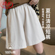 浪莎全棉工裝運動短褲女夏季薄款短褲外穿女寬松高腰舒適休閑五分褲女