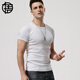 點(diǎn)悟重磅螺紋棉短袖t恤男白色運動(dòng)修身緊身彈力長(cháng)袖內搭打底衫秋冬季 短袖花白 L （130-142斤）修身