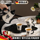 OQB德國(guó)漫時(shí)光茶具套裝家用輕奢喬遷新居杯子感陶瓷水具禮盒送人 陶瓷茶具(百合花) 1壺4杯+托盤【
