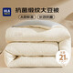 海瀾之家（HLA）抗菌緞紋A類(lèi)21%大豆纖維被子 冬被 約5斤 150*200cm 奶白+淺灰