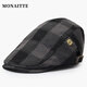 蒙奈特（MONAITTE）帽子男夏季新款時尚鴨舌帽戶外休閑中年復(fù)古貝雷帽四季前進(jìn)帽女 黑色 均碼 可調(diào)節(jié)（54-61CM）
