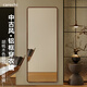 CAROCHI 輕奢邊框穿衣鏡掛墻全身鏡家用臥室壁掛試衣鏡貼墻超大鏡子定制 胡桃木色鋁框+防爆5mmXD級冰玻銀鏡 800mm*1800mm