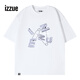 izzue  it潮流短袖t恤男夏季2025年新款男士潮牌街頭風半袖青少年衣服