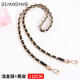 DIANXIANG小香風(fēng)鏈肩帶背包鏈流浪包鏈子金屬鏈條單買(mǎi)單肩斜挎包帶配件 淺金鏈+黑皮總長(cháng)110CM