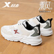 特步（XTEP）男鞋運動(dòng)鞋子男春秋季新款軟底跑步鞋輕便減震耐磨休閑鞋慢跑鞋 帆白/茶白色 42