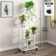 京維美居立式花架陽(yáng)臺帶輪室內花架子客廳圓盤(pán)加粗可移動(dòng)多層落地式置物架 經(jīng)典白-萬(wàn)向滑輪款