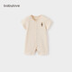 babylove嬰兒短袖連體衣夏季薄款衣服彩棉提花透氣哈衣爬服新生兒寶寶夏裝