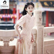 堤姆斯提花旗袍2025夏季新款改良?xì)赓|(zhì)優(yōu)雅新中式少女連衣裙日常奧黛粉色 粉色 商場同款 M 商場同款
