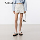 MO&Co.涼感低腰白色直筒休閑棉質(zhì)牛仔短褲M(mǎn)BD2SOTT53moco 牛仔白色 L 28