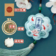 宰摟古風(fēng)十字繡自繡手工刺繡材料包護身平安符車(chē)掛隨身香囊送男 荷塘平安藍-材料包