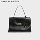 CHARLES&KEITH大號kerry郵差包大容量腋下包包女包生日禮物CK2-20782514 Black黑色 大包
