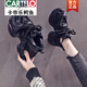 卡帝樂鱷魚（CARTELO）歐洲站老爹鞋女2025新款春秋季女鞋子百搭厚底松糕休閑運動休閑鞋 黑色單里 38 女款，