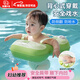 句可嬰兒游泳圈1-3歲家用寶寶兒童加厚腋下圈防側翻趴圈新生兒洗澡圈 【綠翼龍一體按壓充】?jì)和赶氯? title=