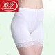 浪莎（LangSha）無(wú)痕高腰塑身QQ安全褲三分女士防走光夏季透氣打底平角褲 2條白色木纖維花邊款