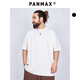 PANMAX大碼潮牌男裝百搭純色棉感防曬冰感T恤衫休閑寬松打底衫加大短袖 白色 短袖款 4XL