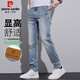 皮爾卡丹（pierre cardin）牛仔褲男夏季薄款修身休閑褲男刺繡高端長褲子男裝 1635淺藍 32