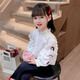 哈羅小黃鴨 HAL.DUCK女童泡泡袖襯衫春裝2025新款兒童春季洋氣打底衫寶寶襯衣時髦上衣 白色 90 cm