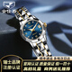 金仕盾女士手表2025新款名牌正品簡(jiǎn)約氣質(zhì)品牌全自動(dòng)機(jī)械表情人節(jié)禮物 鋼帶間藍(lán)女-升級(jí)版-終身質(zhì)保