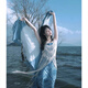 夏蓓朵民族風(fēng)碎花吊帶連衣裙女夏流蘇鏤空疊穿罩裙波西米亞度假風(fēng)沙灘裙 藍色連衣裙 M 45/50kg