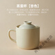泰鵬微波爐蒸飯杯日式陶瓷燜飯餐具家用耐高溫帶蓋大湯杯甜品杯蒸蛋杯 米白色