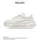 莎萊茜（SALAXI）2025春夏季新爆款潮牌透氣墊軟厚底情侶休閑鞋百搭面包鞋男女同款 白色 41 男款