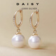 DAISY DREAM999足銀針珍珠耳環(huán)女2025新款爆款小眾輕奢耳墜高級氣質耳圈耳飾 【銀色】999銀針10mm珍珠耳環(huán)